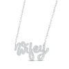 Thumbnail Image 2 of Diamond &quot;Wifey&quot; Necklace 1/8 ct tw Round-cut 10K White Gold 18&quot;