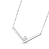 Thumbnail Image 1 of Diamond V Necklace Sterling Silver 18"