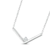 Thumbnail Image 2 of Diamond V Necklace Sterling Silver 18&quot;