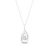 Thumbnail Image 0 of Diamond Double Teardrop Necklace 1/10 ct tw Round-cut Sterling Silver 18"