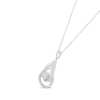 Thumbnail Image 1 of Diamond Double Teardrop Necklace 1/10 ct tw Round-cut Sterling Silver 18"