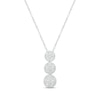 Thumbnail Image 1 of Diamond Three Circle Drop Necklace 1/10 ct tw Round-cut Sterling Silver 18&quot;