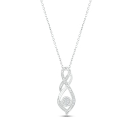Diamond Twist Infinity Necklace 1/10 ct tw Round-cut Sterling Silver 18"