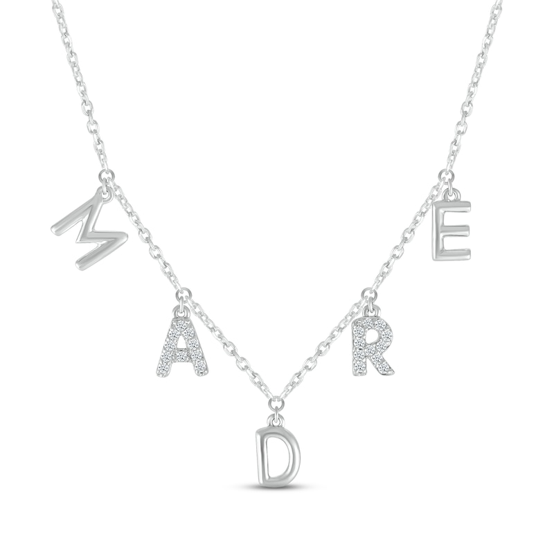 Main Image 1 of Diamond &quot;Madre&quot; Station Necklace 1/10 ct tw Round-cut Sterling Silver 18&quot;