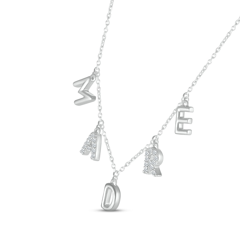 Main Image 2 of Diamond &quot;Madre&quot; Station Necklace 1/10 ct tw Round-cut Sterling Silver 18&quot;