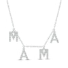 Thumbnail Image 0 of Diamond "Mama" Station Necklace 1/8 ct tw Round-cut Sterling Silver 18"