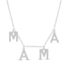 Thumbnail Image 1 of Diamond &quot;Mama&quot; Station Necklace 1/8 ct tw Round-cut Sterling Silver 18&quot;