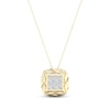 Thumbnail Image 0 of Multi-Diamond Quilted Cushion Necklace 3/8 ct tw Square-cut 10K Yellow Gold 18"