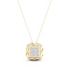 Thumbnail Image 0 of Multi-Diamond Quilted Cushion Necklace 3/8 ct tw Square-cut 10K Yellow Gold 18"