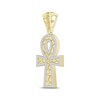 Thumbnail Image 2 of Men's Diamond Ankh Cross Charm 1/4 ct tw Round-cut 10K Yellow Gold