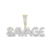 Thumbnail Image 1 of Men's Diamond &quot;Savage&quot; Charm 1/2 ct tw Round-cut 10K Yellow Gold