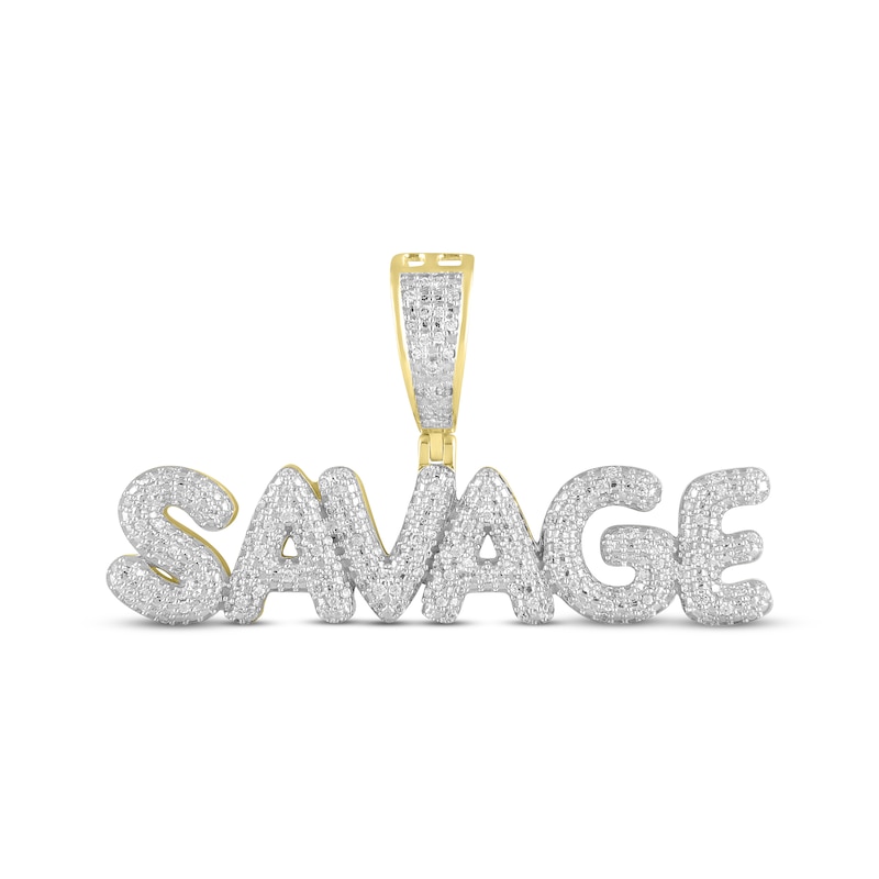 Main Image 1 of Men's Diamond &quot;Savage&quot; Charm 1/2 ct tw Round-cut 10K Yellow Gold