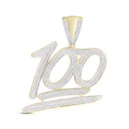 Men's Diamond "100" Charm 1 ct tw Round-cut 10K Yellow Gold