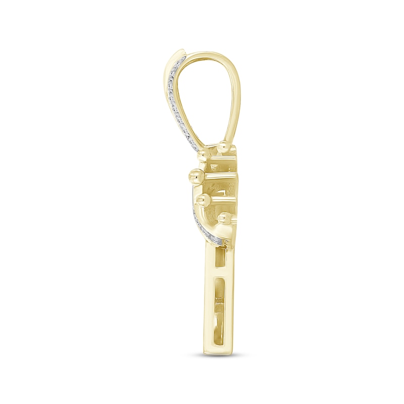 Main Image 3 of Men's Diamond &quot;King&quot; Charm 1/2 ct tw Round-cut 10K Yellow Gold