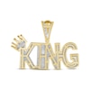 Thumbnail Image 3 of Men's Diamond "King" Charm 1/2 ct tw Round-cut 10K Yellow Gold