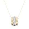 Thumbnail Image 0 of Diamond Quilted Edge Necklace 1/5 ct tw Round-cut 10K Yellow Gold 18"