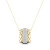 Thumbnail Image 0 of Diamond Quilted Edge Necklace 1/5 ct tw Round-cut 10K Yellow Gold 18"