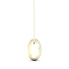 Thumbnail Image 2 of Diamond Quilted Edge Necklace 1/5 ct tw Round-cut 10K Yellow Gold 18"