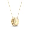 Thumbnail Image 3 of Diamond Quilted Edge Necklace 1/5 ct tw Round-cut 10K Yellow Gold 18"