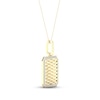 Thumbnail Image 2 of Diamond Edge Quilted Dog Tag Necklace 1/3 ct tw Round-cut 10K Yellow Gold 18&quot;