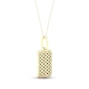 Thumbnail Image 4 of Diamond Edge Quilted Dog Tag Necklace 1/3 ct tw Round-cut 10K Yellow Gold 18&quot;