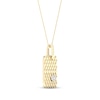 Thumbnail Image 2 of Diamond Solitaire Bezel Quilted Dog Tag Necklace 1/4 ct tw Round-cut 10K Yellow Gold 18&quot;