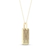 Thumbnail Image 4 of Diamond Solitaire Bezel Quilted Dog Tag Necklace 1/4 ct tw Round-cut 10K Yellow Gold 18&quot;