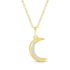 Thumbnail Image 0 of Diamond Crescent Moon Necklace 10K Yellow Gold 18"