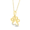 Thumbnail Image 2 of Diamond Paw Print Necklace 10K Yellow Gold 18&quot;