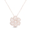 Thumbnail Image 0 of Diamond Flower Necklace 1/2 ct tw Round-cut 10K Rose Gold 18"