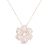 Thumbnail Image 1 of Diamond Flower Necklace 1/2 ct tw Round-cut 10K Rose Gold 18&quot;