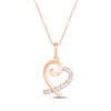 Thumbnail Image 1 of Diamond Swirl Heart Necklace 10K Rose Gold 18&quot;