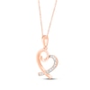 Thumbnail Image 2 of Diamond Swirl Heart Necklace 10K Rose Gold 18&quot;