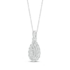 Thumbnail Image 1 of Diamond Teardrop Twist Necklace 1/4 ct tw Round-cut 10K White Gold 18"