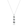 Thumbnail Image 1 of Black & White Diamond Twist Necklace 1/4 ct tw Round-cut Sterling Silver 18&quot;