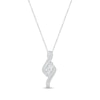 Thumbnail Image 1 of Diamond Three-Stone Swirl Necklace 1/4 ct tw Round-cut Sterling Silver 18&quot;