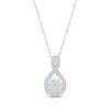 Thumbnail Image 1 of Diamond Flower Twist Necklace 1/4 ct tw Round-cut Sterling Silver 18&quot;