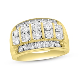 Men's Diamond Ring 2 ct tw Round-cut 10K Yellow Gold