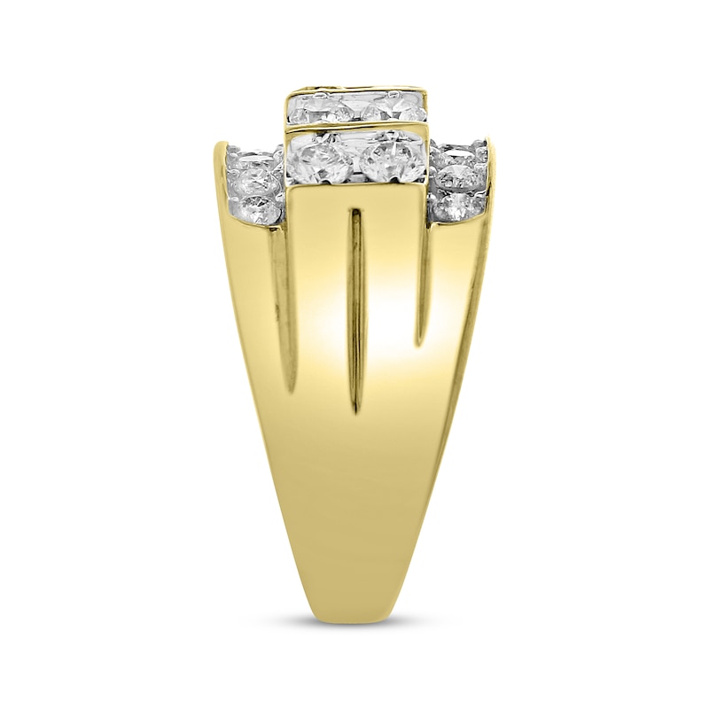 Main Image 2 of Men's Diamond Ring 2 ct tw Round-cut 10K Yellow Gold