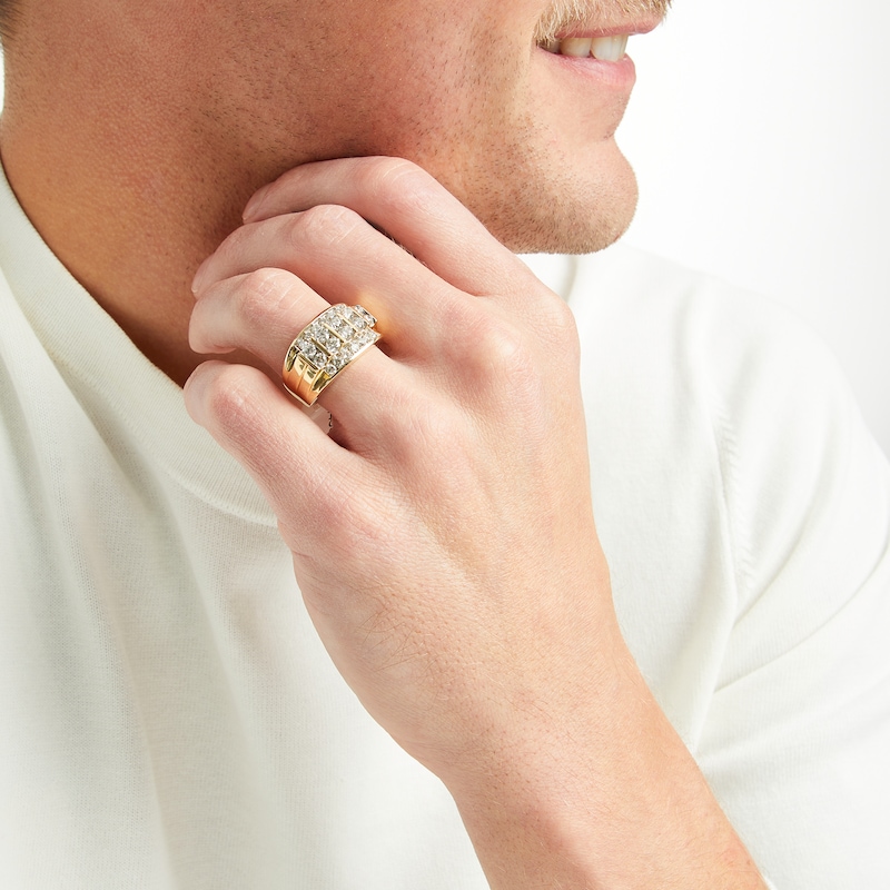 Main Image 4 of Men's Diamond Ring 2 ct tw Round-cut 10K Yellow Gold