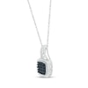 Thumbnail Image 2 of Black & White Diamond Cushion Necklace 1/6 ct tw Round-cut Sterling Silver 18"