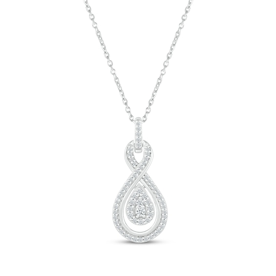 Diamond Infinity Necklace 1/4 ct tw Round-cut 10K White Gold 18"