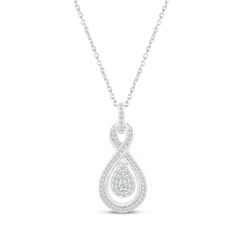 Diamond Infinity Necklace 1/4 ct tw Round-cut 10K White Gold 18"