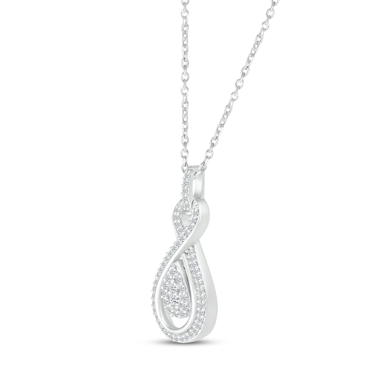 Diamond Infinity Necklace 1/4 ct tw Round-cut 10K White Gold 18"