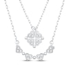 Thumbnail Image 1 of Diamond Heart Clover Convertible Necklace 1/10 ct tw Round-cut Sterling Silver 18&quot;
