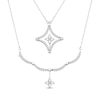 Thumbnail Image 0 of Diamond Square Frame Convertible Necklace 1/3 ct tw Round-cut Sterling Silver 18"
