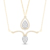 Thumbnail Image 1 of Multi-Diamond Pear Convertible Necklace 3/8 ct tw Round-cut 10K Yellow Gold 18&quot;