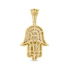 Thumbnail Image 4 of Men's Diamond Hamsa Charm 1/2 ct tw Round-cut 10K Yellow Gold