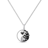 Thumbnail Image 1 of Black & White Yin-Yang Heart Necklace 1/10 ct tw Round-cut Sterling Silver 18&quot;