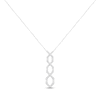 Thumbnail Image 1 of Diamond Hexagon Drop Necklace 1/3 ct tw Round & Baguette-cut 10K White Gold 18&quot;